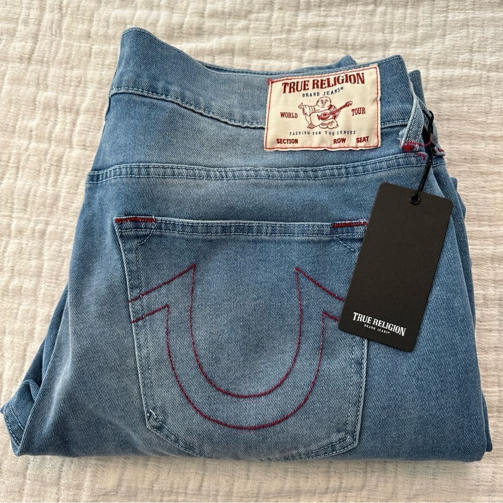 True Religion Jeans Mens 34 Blue Denim Pants Geno Relaxed Slim NWT $159